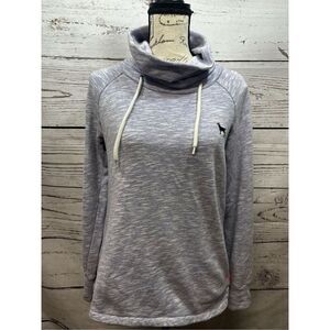 The Black Dog XS purple and white pullover sweatshirt with pink trim on bottom -